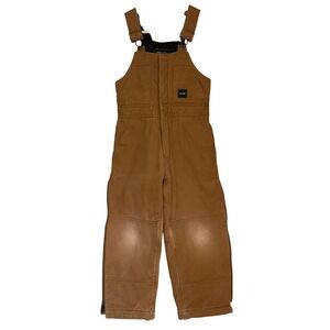 Walls Tough Wear Kids Insulated Bib Overalls Brown 8/10 Duck Canvas Grow System